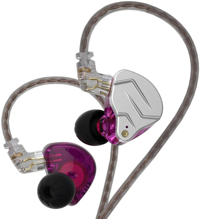 Main image of KZ ZSN Pro Dynamic Hybrid Dual Driver in Ear Earphones Detachable Tangle-Free Cable Musicians in-Ear Earbuds Headphones (Purple Without Mic)