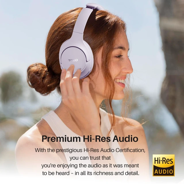 Alt view image 2 of 7 - Hybrid Active Noise Cancelling Headphones, Hi Res Audio | Wireless Over Ear Bluetooth Headset, 60H Playtime, Custom EQ via App Deep Bass Comfort Fit Ear Cups, for Home Office Travel