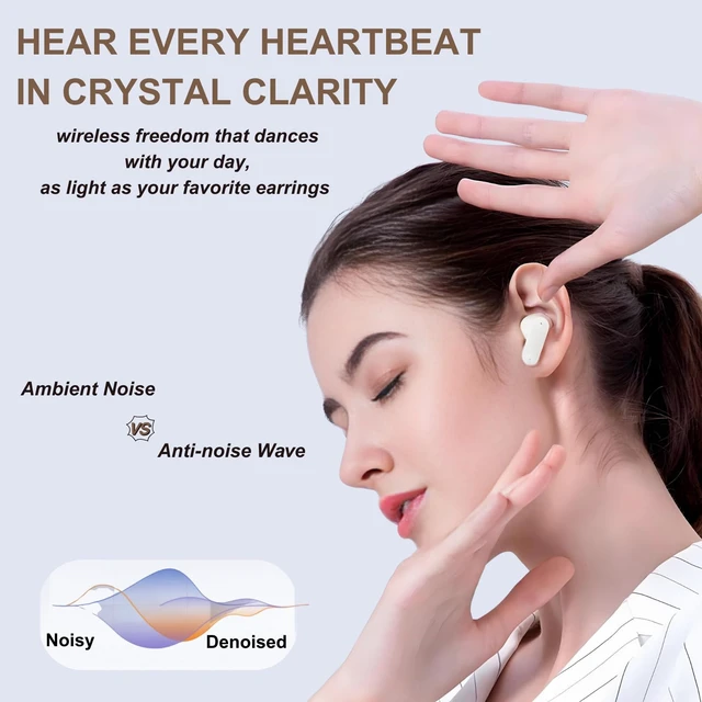 Alt view image 4 of 6 - in-Ear ANC Wireless Earbuds, 35dB Active Noise Canceling Bluetooth Headphones, 24H Playtime Hi-Fi Bass Earphones with IPX4 Waterproof, Built-in Mic for Travel Workout