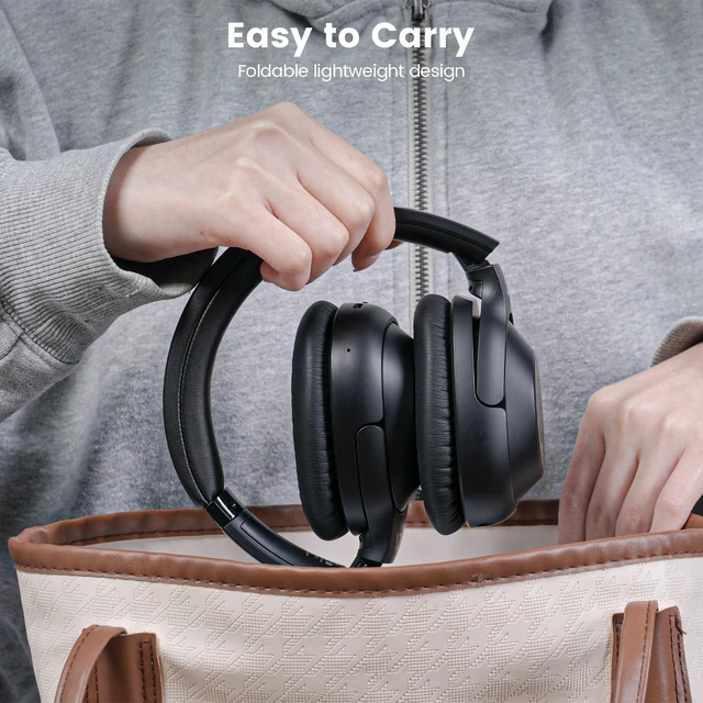 Alt view image 7 of 7 - Y7Pro Hybrid Active Noise Cancelling Headphones for Airplane Travel | Over Ear Headphones Bluetooth 6.0, 100H Playtime, LDAC Hi-Res Audio, Custom EQ via App, Wired Wireless ANC for Home Office