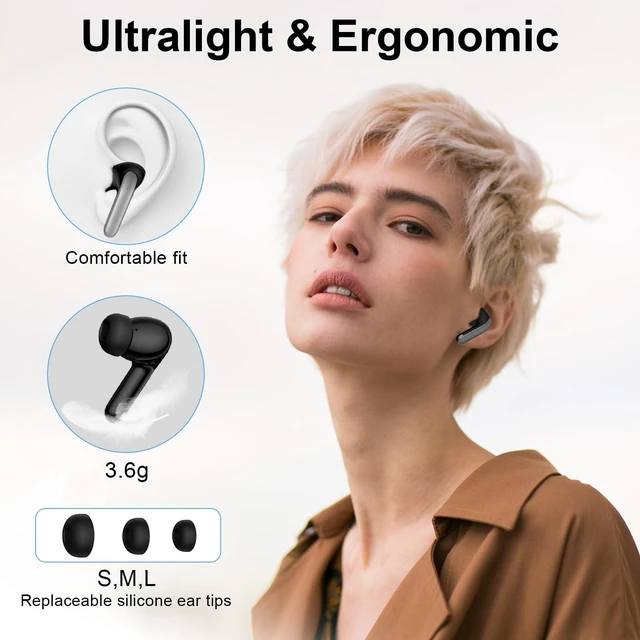 Alt view image 7 of 7 - Earbuds Bluetooth 5.3 in Ear Headphone for Samsung Galaxy S26 S25 | S24 Ultra S23 S22 S20 A16 A17 60H Playback LED Power Display IPX7 Waterproof Sports in Ear Earphone with Mic for iPhone 17/1