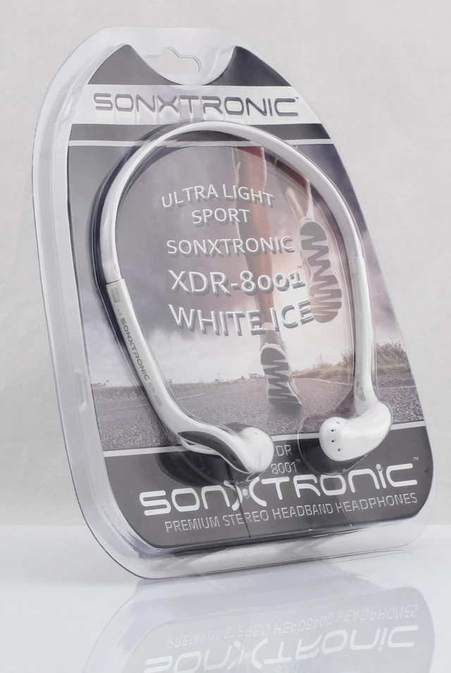 Alt view image 2 of 7 - White ICE Xdr-8001 Vertical in Ear Ultralight Sport Running Headband Headphones (mdr-w08l Style White and Silver)