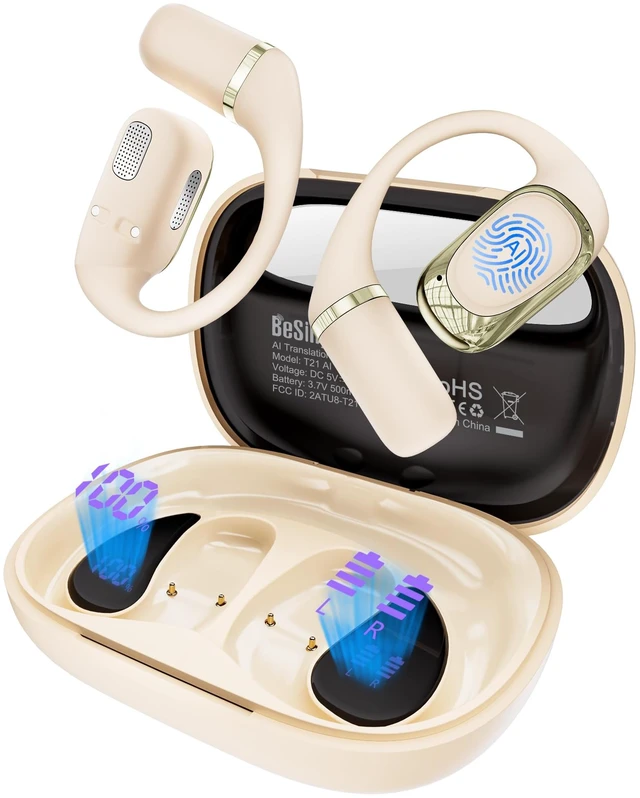 Main image of AI Translation Earbuds Real Time, 4-in-1 Open Ear Earbuds for Travel | 178 Languages Translator Ear Buds for Meeting Learning, Audifonos Traductores Inglés Español, IPX7, Clear Calls, 50H Playtime