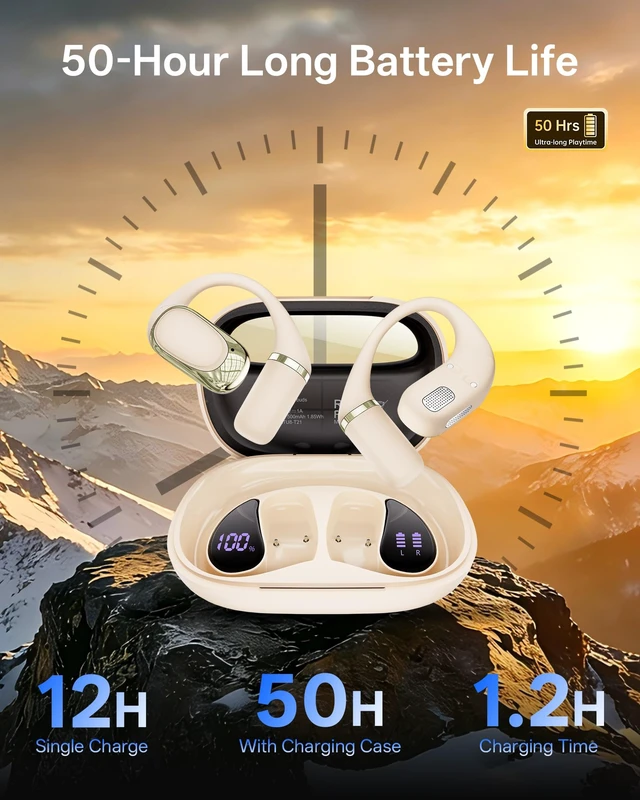 Alt view image 5 of 7 - AI Translation Earbuds Real Time, 4-in-1 Open Ear Earbuds for Travel | 178 Languages Translator Ear Buds for Meeting Learning, Audifonos Traductores Inglés Español, IPX7, Clear Calls, 50H Playtime