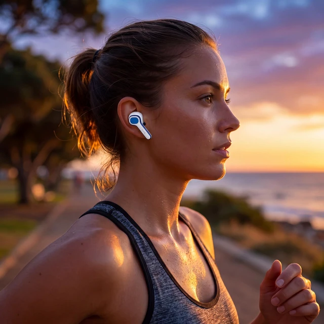 Alt view image 6 of 7 - CKE Wireless Earbuds - Active Noise Cancelling Bluetooth Headphones with ENC, 3 EQ Sound Modes (HIFI/BASS/ROCK), 400mAh Charging Case, Low Latency Game Mode, and 30H Total Playtime - White