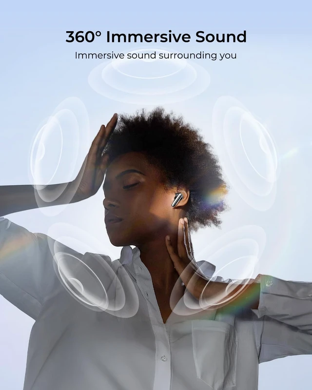 Alt view image 5 of 7 - Hybrid Active Noise Cancelling Wireless Earbuds, 6 Mics AI Clear Calls, 12mm Drivers Deep Bass Stereo Sound, 30H Playtime, True Wireless Earbuds, Bluetooth 5.4 Ear Buds, Comfort Fit (Black)