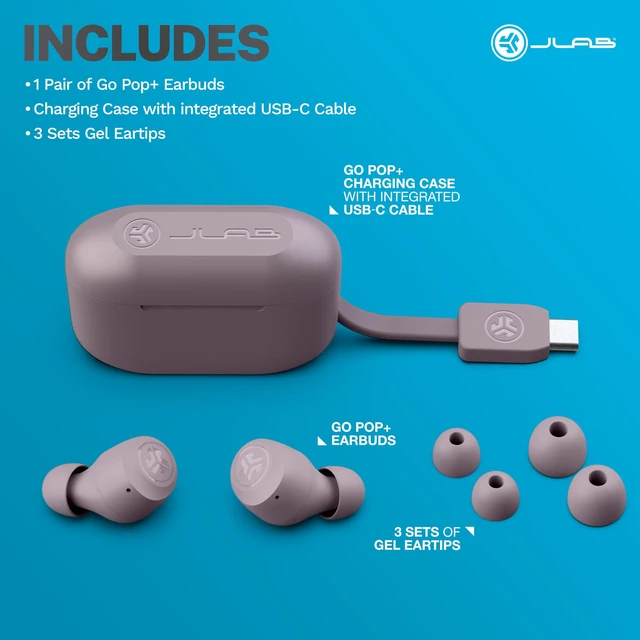 Alt view image 7 of 7 - Go Air Pop+ Earbuds, Dual Connect, EQ3 Sound, Mauve