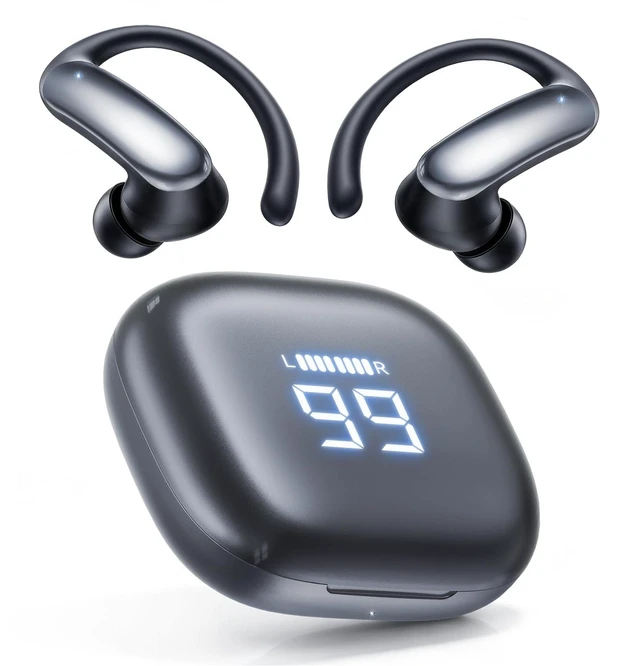 Main image of M145 Bluetooth Earphone Over Ear Extra-Large Font Display(Black) | with Ear Hooks,80H Playtime,Over Ear Buds IPX6 Waterproof for Business Sport Workout Running Daily&myopia and presbyopia