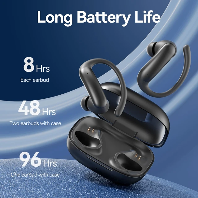 Alt view image 6 of 7 - M145 Bluetooth Earphone Over Ear Extra-Large Font Display(Black) | with Ear Hooks,80H Playtime,Over Ear Buds IPX6 Waterproof for Business Sport Workout Running Daily&myopia and presbyopia