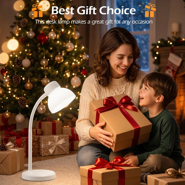 Alt view image 7 of 7 - Desk Lamps for Home Office,Small LED Reading Lamp,5000K Eye-Care Desk Light | Desk Lamps for College Dorm, Kids Study Table, Bedroom , Flexible Gooseneck, Compact Small Table Lamp, Space-Saving Design