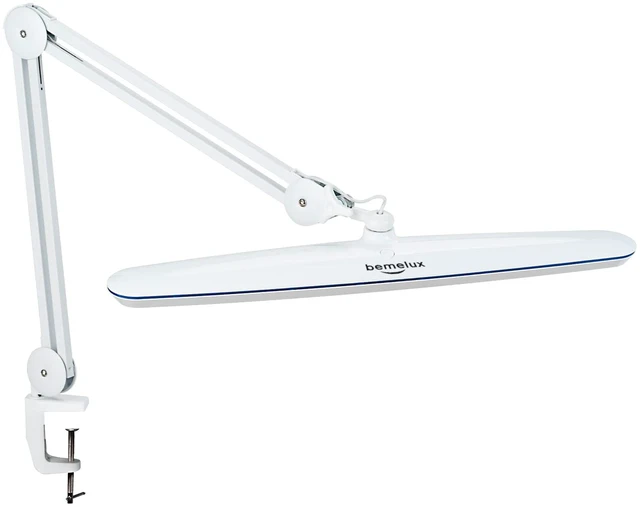 Main image of Task Lamp with Clamp, Bright 117PCS LEDs, Metal Swing Arm 24W 2200 Lumen Dimmable Led Desk Lamp for Architect Home Office Study Reading Dorm Workbench Craft, 23 Inch Working Lamp(White)