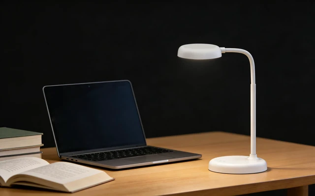 Alt view image 4 of 7 - Japandi Desk Lamp, Minimalist LED Light Stepless Dimming (White) | Nordic Aesthetic Japanese Style, One-Touch Smart Sensor Control, Foldable Head, Matte Finish, Dorm Office Decor Nightstand
