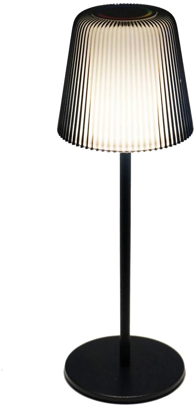 Main image of Rechargeable LED Table Lamp with Color Changing RGB (Black) | Exquisite Cordless Waterproof Outdoor/Indoor Light, Stepless Dimming, Perfect for Patio Bar Party & Candlelight Dining