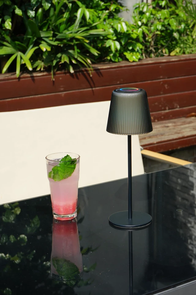 Alt view image 4 of 7 - Rechargeable LED Table Lamp with Color Changing RGB (Black) | Exquisite Cordless Waterproof Outdoor/Indoor Light, Stepless Dimming, Perfect for Patio Bar Party & Candlelight Dining