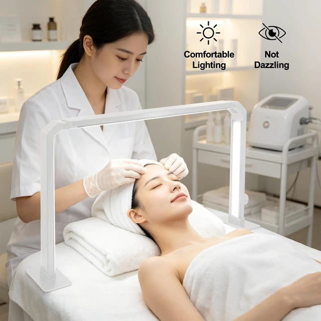 Alt view image 5 of 6 - Nail Desk Lamp, Dual Brightness Mode LED Light for Nails Tech, Folding & Anti-Glaring Table Lamp, Shadow-Free Light for Desk with 3 Color Temperature, Adjustable Brightness, Silver