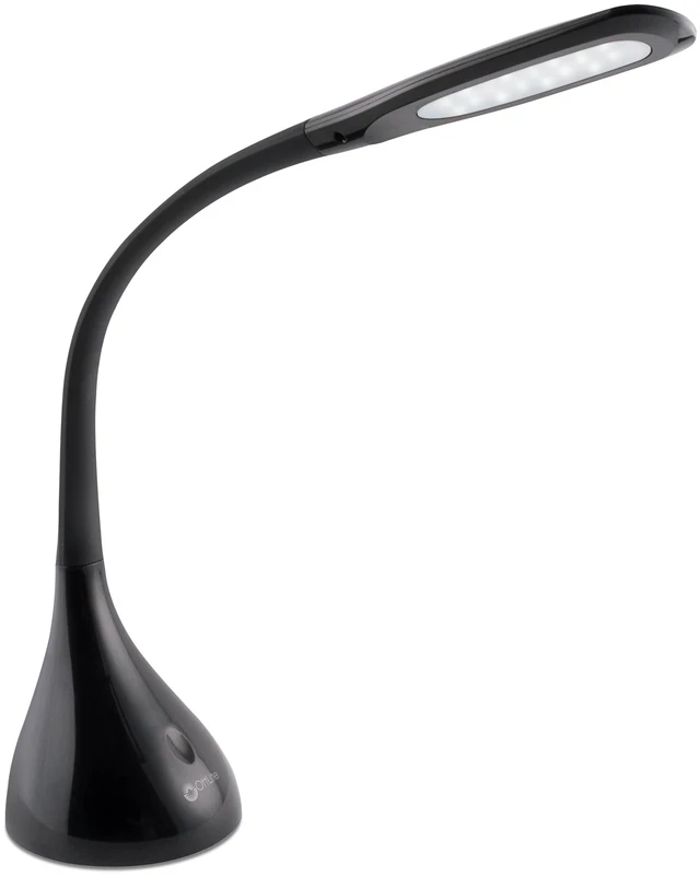 Main image of Creative Curves LED Desk Lamp, Black | Natural Daylight LEDs | 4 Brightness Settings | Adjustable Flexible Neck | 11.25 to 23.75 inches