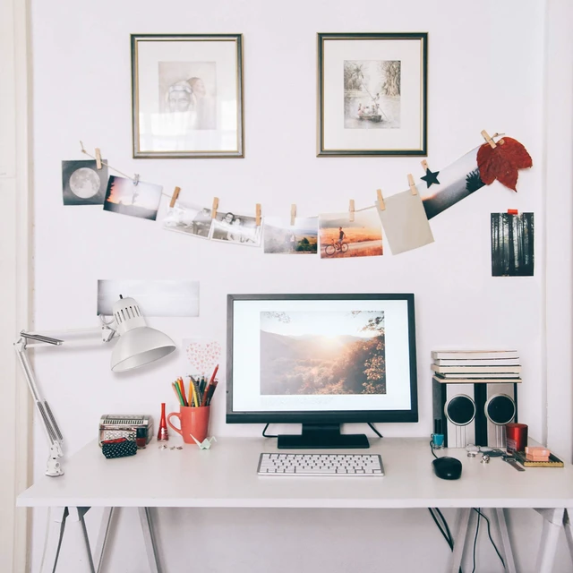 Alt view image 2 of 7 - 52847 31.5 Inch Swing Arm Clamp-On White Desk Lamp with Nickel Accents, On/Off Rotary Switch, Book Reading Light, Home Essentials, Office Décor, LED Bulb Compatible