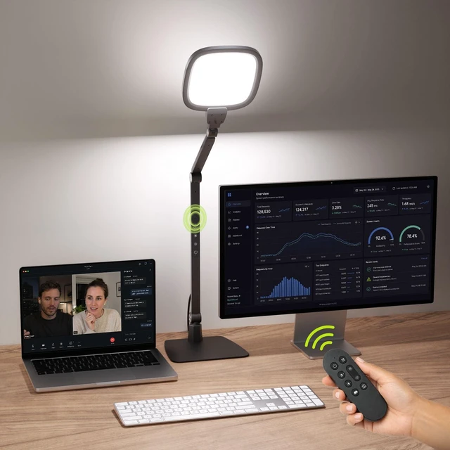 Main image of LED Desk Lamps for Home Office, 18W Bright Soft Video Conference Lighting | 50+ Light Modes, Eye-Care, Glare-Free, Memory & Timer Func, Upgrade Desk Light for Reading, Zoom, Streaming, Study, Craft