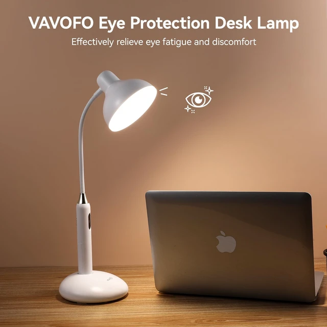 Alt view image 3 of 7 - Eye-Caring Wireless Desk Lamp 6781-700 Lumens, 2700-7000K Adjustable Color Temperature, 360° Gooseneck, Touch Control & USB-C Charging, 2.5hrs Cordless Use (White)