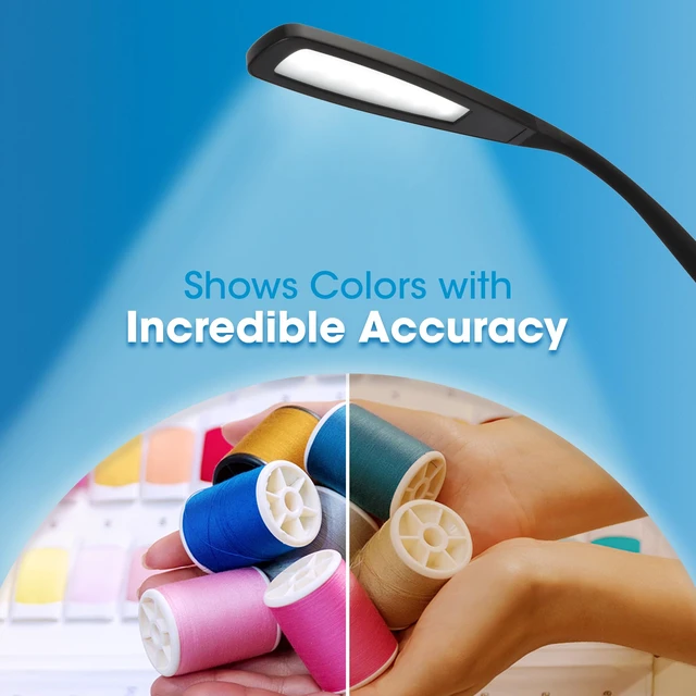 Alt view image 4 of 6 - LED Desk Lamp with Flexible Neck, 3 Brightness Settings, Black | Natural Daylight LEDs | Adjustable Flexible Neck | Up to 400 Lumens | Touch-Activated Controls