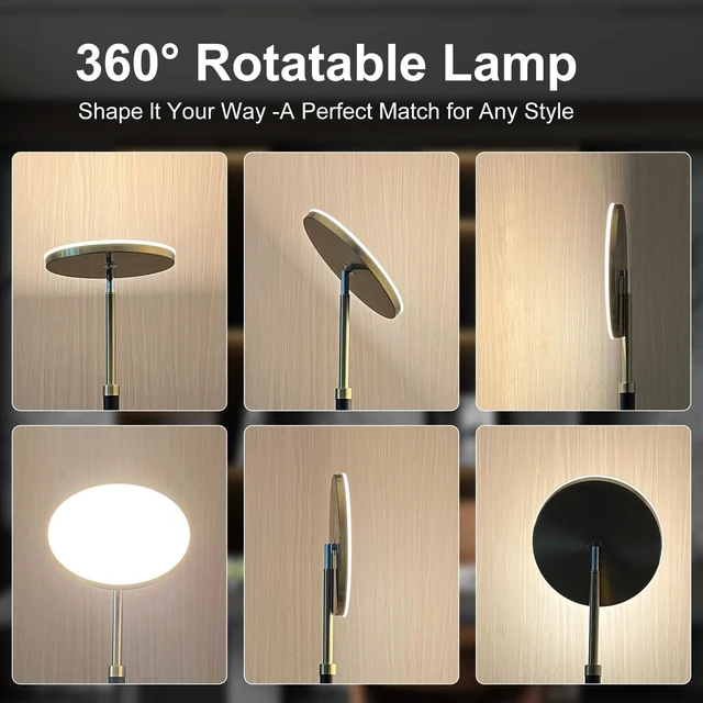 Alt view image 5 of 6 - Wood LED Torchiere Floor Lamp, 69" Tall Standing Lamp Dimmable with Remote | Super Bright 30W 3000LM Super Bright, 2700K-6500K Stepless Color Temp & Brightness for Living Room, Bedroom, Office Black
