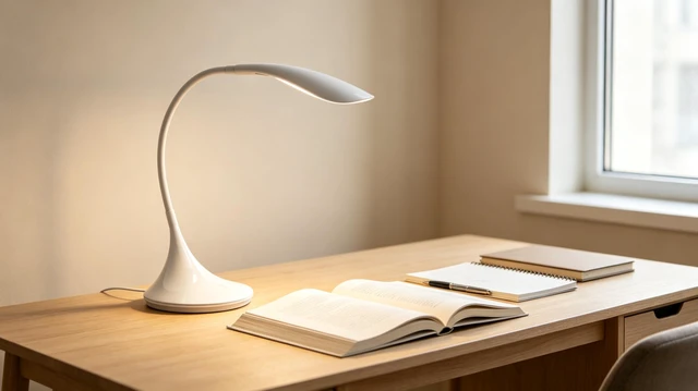 Alt view image 2 of 7 - Flexible Gooseneck LED Desk Lamp, Multi-Angle Table Light (White) | Artistic swan-neck design. Easily twist for flexible adjustment with anti-tipping base, 3 brightness modes & Type-C power