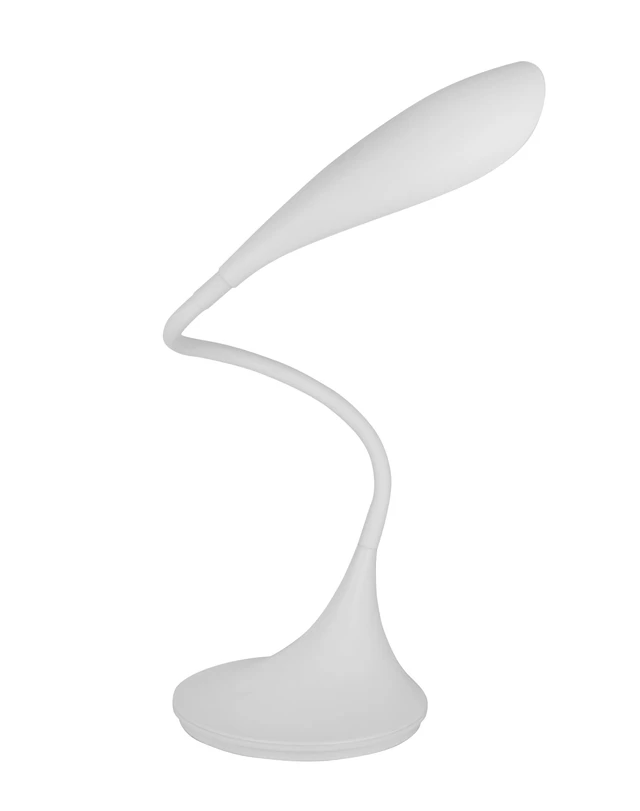 Alt view image 6 of 7 - Flexible Gooseneck LED Desk Lamp, Multi-Angle Table Light (White) | Artistic swan-neck design. Easily twist for flexible adjustment with anti-tipping base, 3 brightness modes & Type-C power
