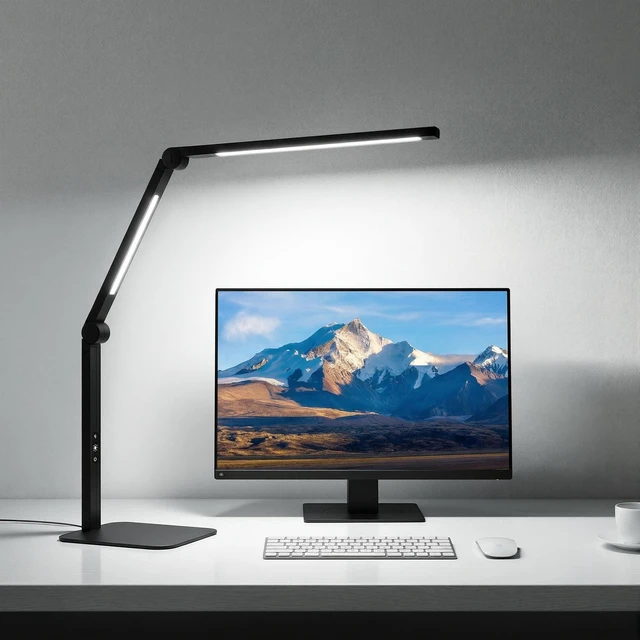 Main image of LED Desk Lamp for Home Office with Base, Dimmable Eye Care Architect Desk Light, Adjustable Swing Arm Dual-Light Lighting for Computer Monitor Work Desk Light, Reading, Study & Workbench