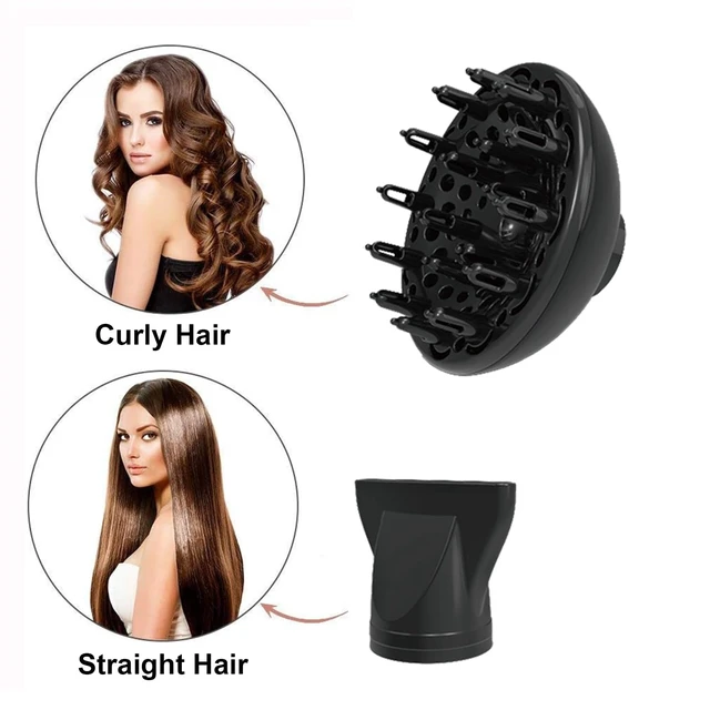 Alt view image 3 of 7 - Blow Dryer - 2000W Diffuser Hair Dryer for Salon & Personal Use Powerful, Fast Drying with Diffuser & Nozzle for Women & Men, ALCI Safety Plug, Black