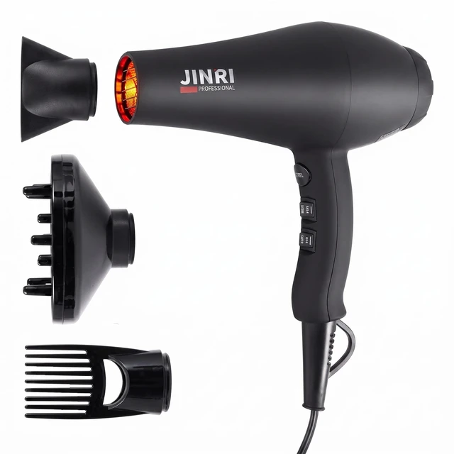 Main image of Infrared Hair Dryer, Professional Salon Hairdryer Negative Ionic | Blow Dryers for Fast Drying, Pro Ion Quiet Hairdryer with Diffuser & Concentrator & Comb for Home Styling, Black