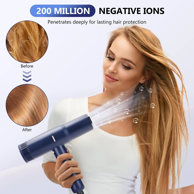 Alt view image 4 of 7 - Hair Dryer, 1875W Ionic Blow Dryer with Diffuser, 110, 000 RPM High-Speed Brushless Motor for Fast Drying, 3 Heat Settings & 3 Speed & Cold Settings, Low Noise