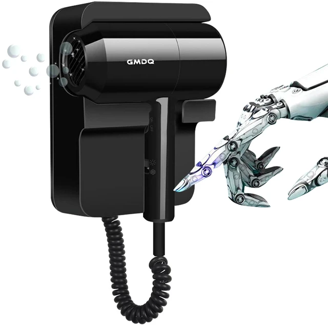 Main image of Hotel Wall Mounted Hair Dryer for Bathroom,Restroom Professional Blow Dryer,with Stand Rack,Specialised Motor for Salon,Fast Drying - GiftsMassage Comb, Screws+ Adhesive 110V