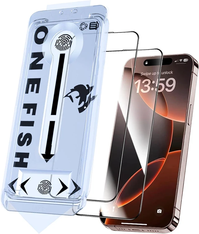 Main image of Screen Protector for iphone 16 Pro Max, HD Clarity, 2Pack | Tempered Glass Film with Installation Frame, 9H Glass Scratch Resistant, Easy Installation, Airbag Edge Protection
