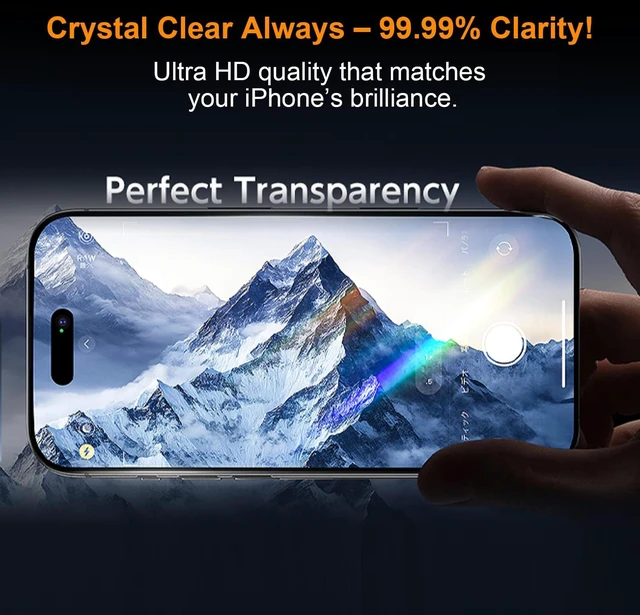 Alt view image 5 of 7 - Screen Protector for iphone 16 Pro Max, HD Clarity, 2Pack | Tempered Glass Film with Installation Frame, 9H Glass Scratch Resistant, Easy Installation, Airbag Edge Protection
