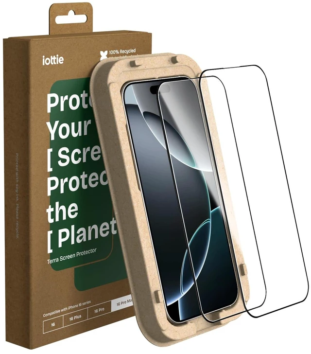 Main image of Terra iPhone 16 Pro Max Tempered Glass Screen Protector Military Grade 9H Hardness Shatterproof Scratch Resistant, Edge to Edge Protection Easy Bubble Free Install, 2 Pack