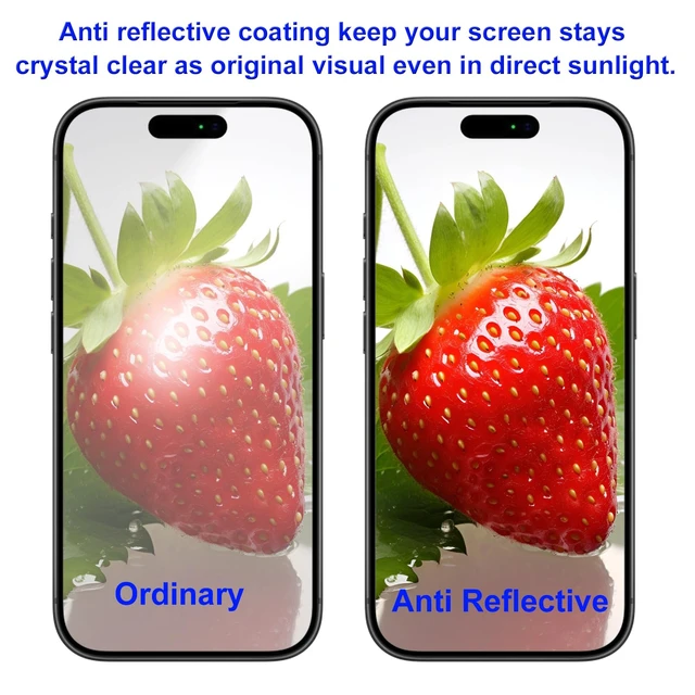 Alt view image 3 of 7 - Blue Light Screen Protector for iPhone 18 Pro Max /17 Pro Max,2 Pack | Eye Protection, Anti-Reflective Tempered Glass, Case Friendly, Scratch-Resistant, No Bubble, Easy Installation,6.9 inch