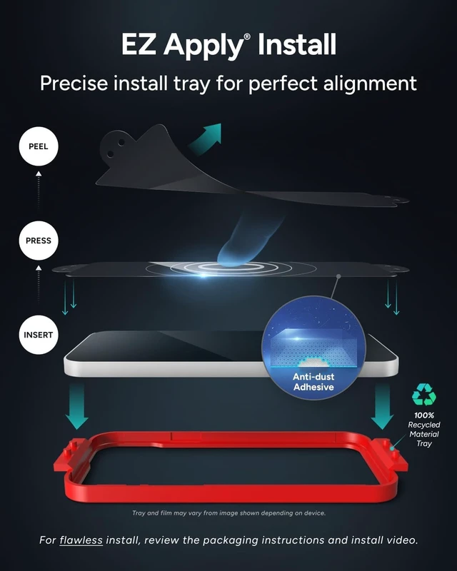 Alt view image 7 of 7 - Elite Glass Screen Protector for iPhone 16 and iPhone 15-5X Stronger Tempered Glass, Scratch & Impact Protection, Smudge-Resistant, Easy to Install, InvisibleShield - Clear