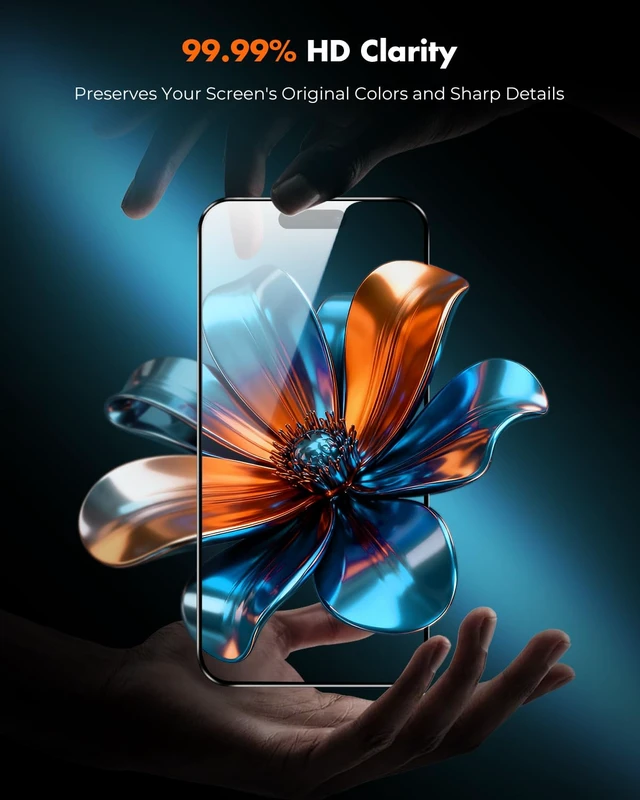 Alt view image 5 of 7 - iPhone 16 Pro Max Full-Coverage Screen Protector - 3 Pack | Quick-Install Box, Edge-to-Edge Coverage, 9H Hardness, Ultra HD Clarity, Daily Protection, Smooth Touch