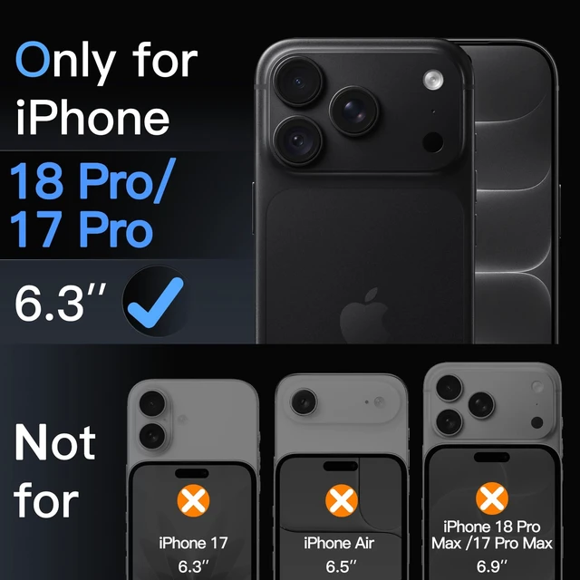 Alt view image 2 of 7 - Screen Protector for iPhone 18 Pro/17 Pro, 3-Pack | 9H Tempered Glass, HD Clear, Anti-Scratch Protection, Easy Installation Tool