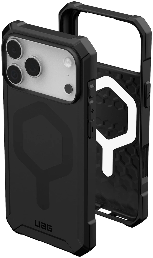 Main image of UAG Essential Armor for iPhone 18 Pro Max Case/iPhone 17 Pro Max, Black | MagSafe Compatible, Thin, Ergonomic, Corner Protection, Anti-Slip Grip, Shock Absorption, Raised Bezezl, 15ft Drop Protection