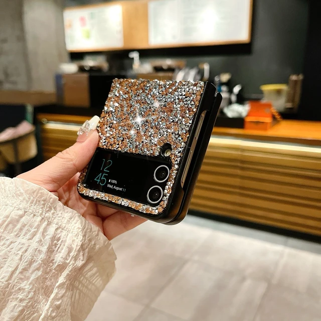 Alt view image 4 of 7 - Glitter Phone Case with Rhinestone for Samsung Z Flip Black Sparkly Bling Hinge Protection Shockproof Cover for Women Glamorous Phone Accessories (for Moto Razr+ 2024,Black)