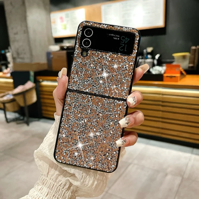 Alt view image 3 of 7 - Glitter Phone Case with Rhinestone for Samsung Z Flip Black Sparkly Bling Hinge Protection Shockproof Cover for Women Glamorous Phone Accessories (for Moto Razr+ 2024,Black)