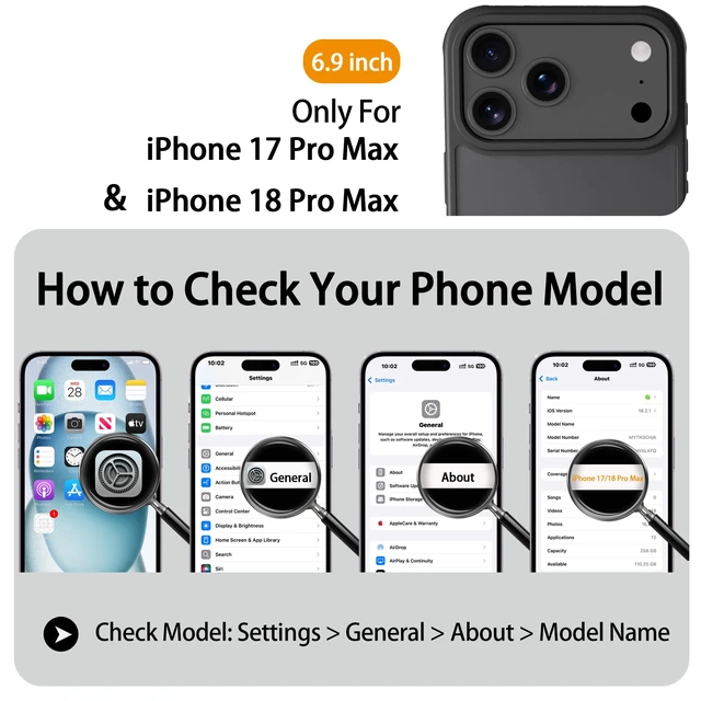 Alt view image 2 of 7 - Magnetic for iPhone Case (Black, iPhone 18 Pro Max/17 Pro Max) | Compatible with MagSafe,Translucent Matte Back, Military-Grade Drop Protection with Air Buffer, Ultra Slim, Anti-Scratch