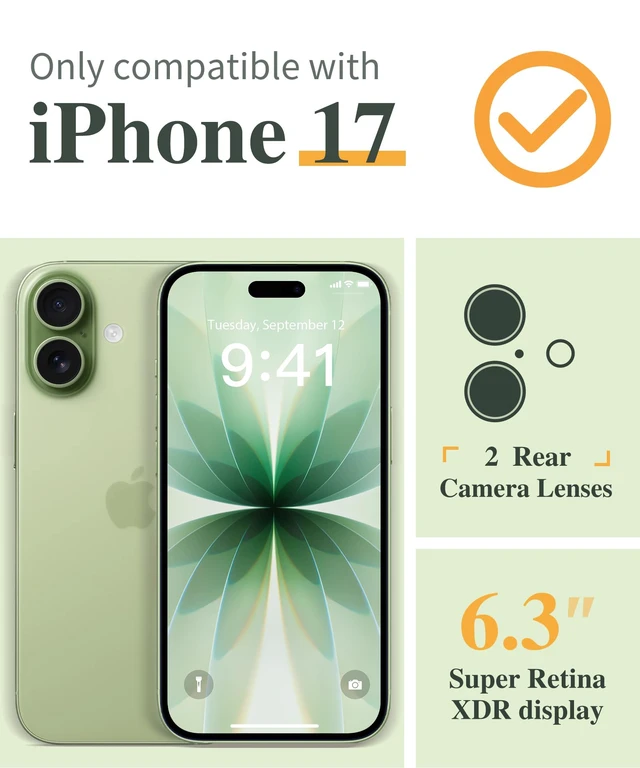 Alt view image 2 of 7 - for iPhone 17 Case Floral Clear Slim Women | Non-Yellowing, Screen Protector+Full Camera Protection, Shockproof Protective Case for iPhone 17 6.3", Vibrant Spring