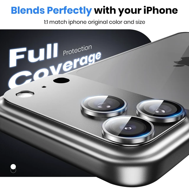 Alt view image 3 of 6 - for iPhone 17 Pro Max Camera Lens Protector - 12FT Shatterproof | Military Grade Protection, Strong Adsorption, 9H+ Tempered Glass Camera Screen, Full Protective Cover, Case Friendly, White