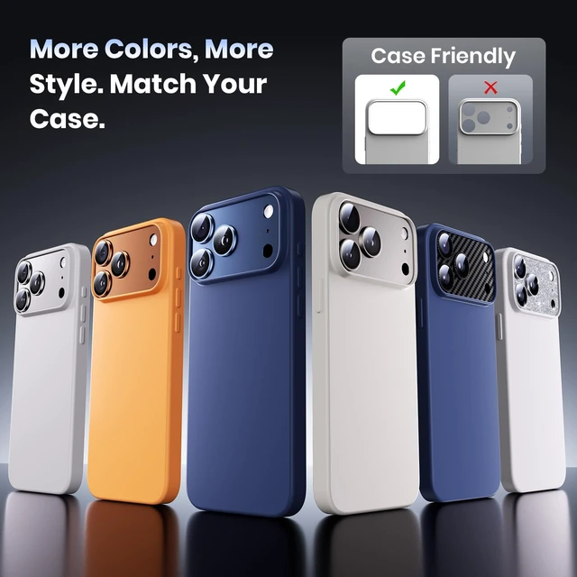 Alt view image 6 of 6 - for iPhone 17 Pro Max Camera Lens Protector - 12FT Shatterproof | Military Grade Protection, Strong Adsorption, 9H+ Tempered Glass Camera Screen, Full Protective Cover, Case Friendly, White