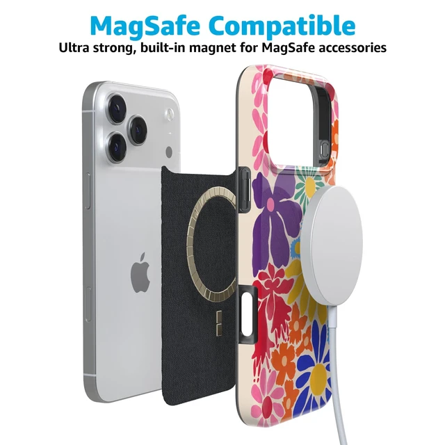 Alt view image 4 of 7 - iPhone 18 Pro Case | Flower Patch | Multi-Color Floral | Compatible with MagSafe | Classic Ultra Slim Design