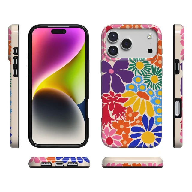 Alt view image 5 of 7 - iPhone 18 Pro Case | Flower Patch | Multi-Color Floral | Compatible with MagSafe | Classic Ultra Slim Design