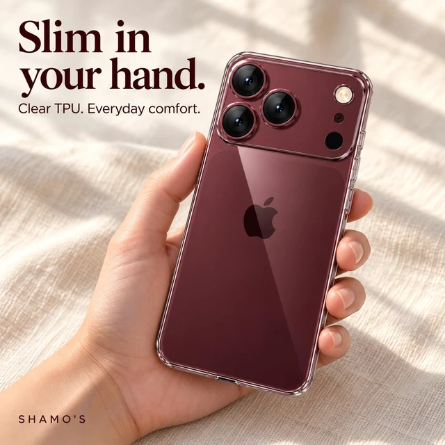 Alt view image 6 of 7 - Slim Clear TPU iPhone 18 Pro Max Case & iPhone 17 Pro Max Case Camera Protection, Shockproof, Anti-Yellowing, Scratch-Resistant, Wireless Charging Compatible, Enhanced Grip