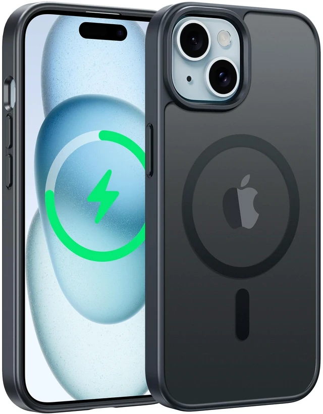 Main image of for iPhone 15/14/13 Case, Fit for Magsafe, Translucent Matte Back | Magnetic Phone Cases, 14FT Military Grade Drop Protection, Shockproof Bumper, Slim Protective Cover, Black